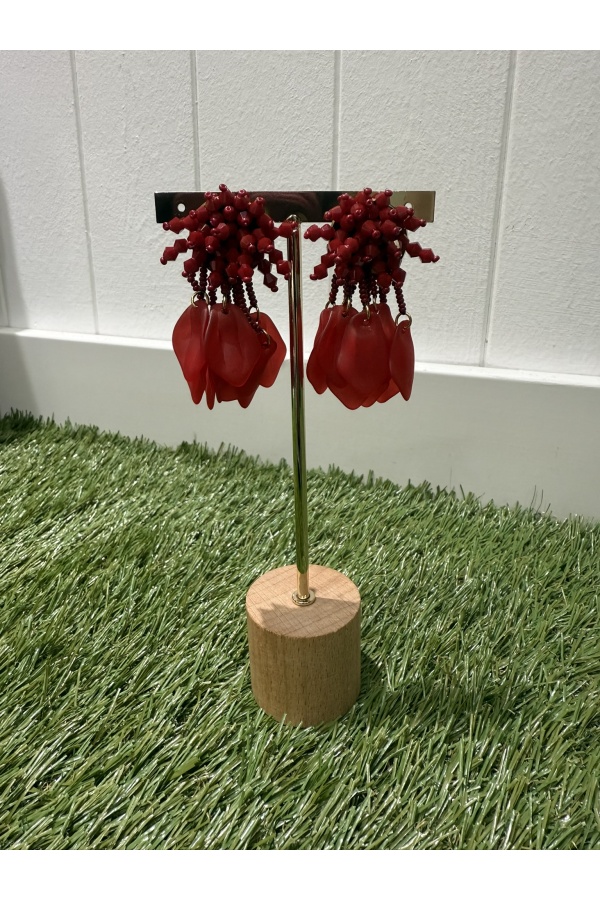 Pendientes Candela Burdeos. Bisuteria.  | Bambalinas Closet