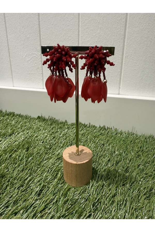 Pendientes Candela Burdeos. Bisuteria.  | Bambalinas Closet