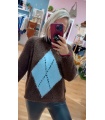 Jersey Rombo. Sueters / Jersey. Color: gris, marron chocolate, crudo, beige;