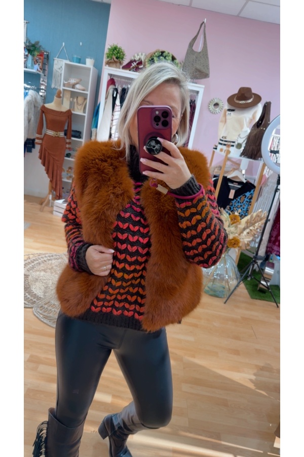 Chaleco Berlin. Camisas / Tops/Chalecos. Color: caldera, marron chocolate, verde