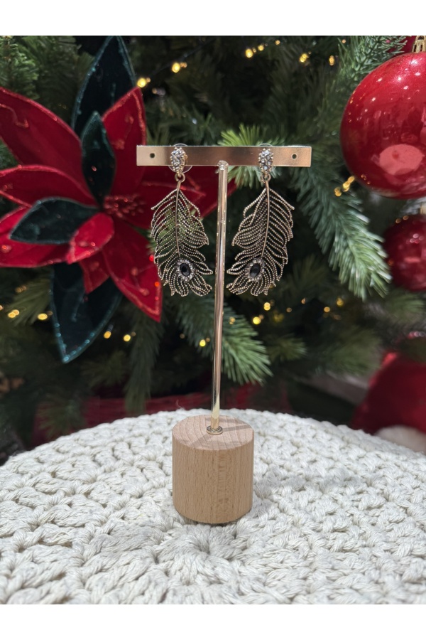 Pendientes Pavo Real Dorado. Bisuteria.  | Bambalinas Closet