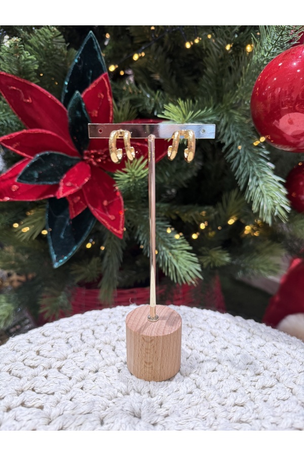 Pendientes Doble Aro Dorado. Bisuteria.  | Bambalinas Closet