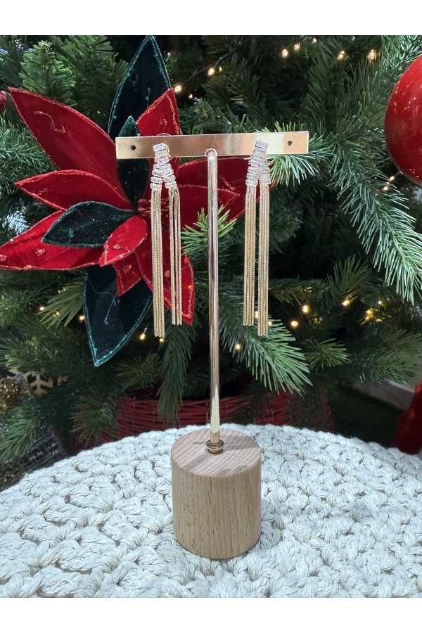 Pendientes Cascada Shine Dorado. Bisuteria.  | Bambalinas Closet