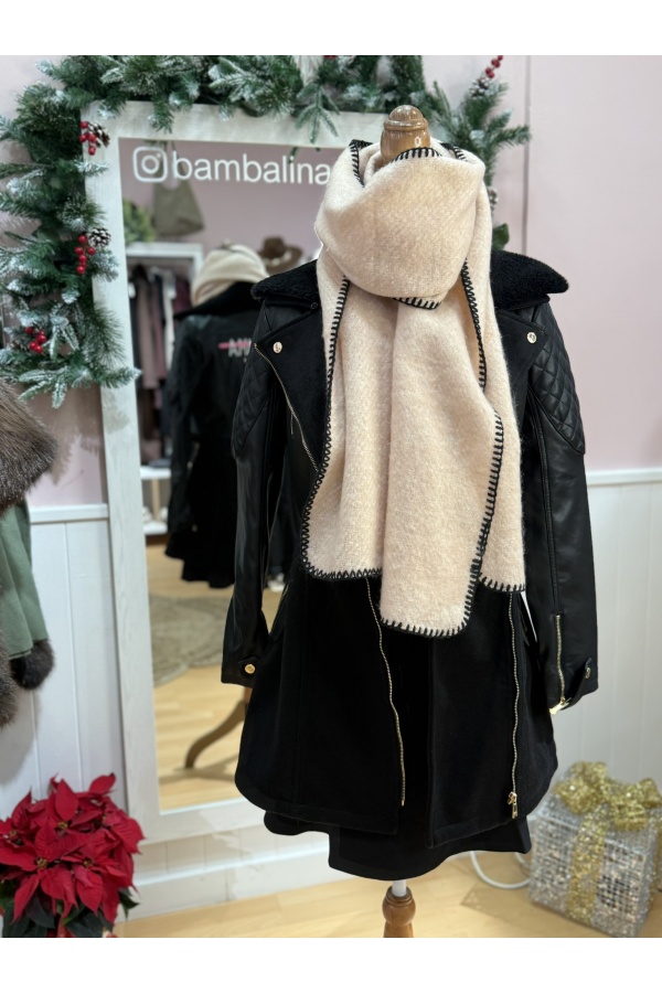 Bufanda Ribete. Varios. Color: frambuesa, celeste, blanco roto, maquillaje, rosa