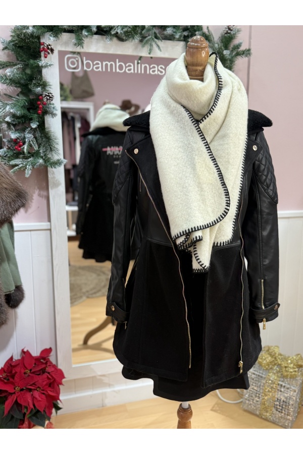 Bufanda Ribete. Varios. Color: frambuesa, celeste, blanco roto, maquillaje, rosa