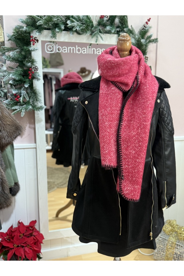 Bufanda Ribete. Varios. Color: frambuesa, celeste, blanco roto, maquillaje, rosa