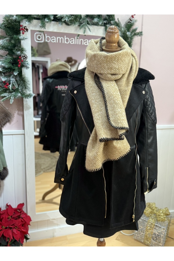 Bufanda Ribete. Varios. Color: frambuesa, celeste, blanco roto, maquillaje, rosa