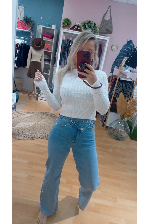 Jersey Coletas Blanco. Sueters / Jersey.  | Bambalinas Closet