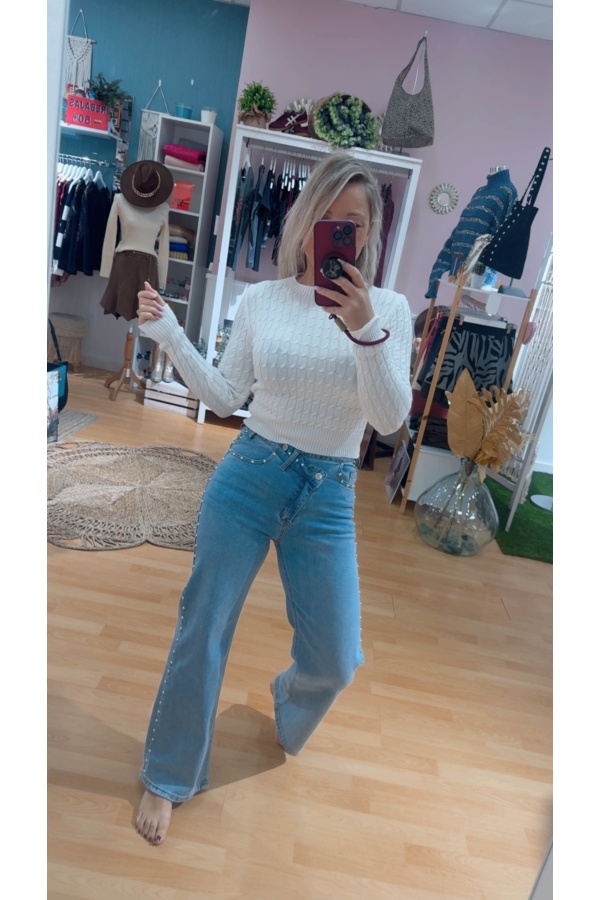 Jersey Coletas Blanco. Sueters / Jersey.  | Bambalinas Closet