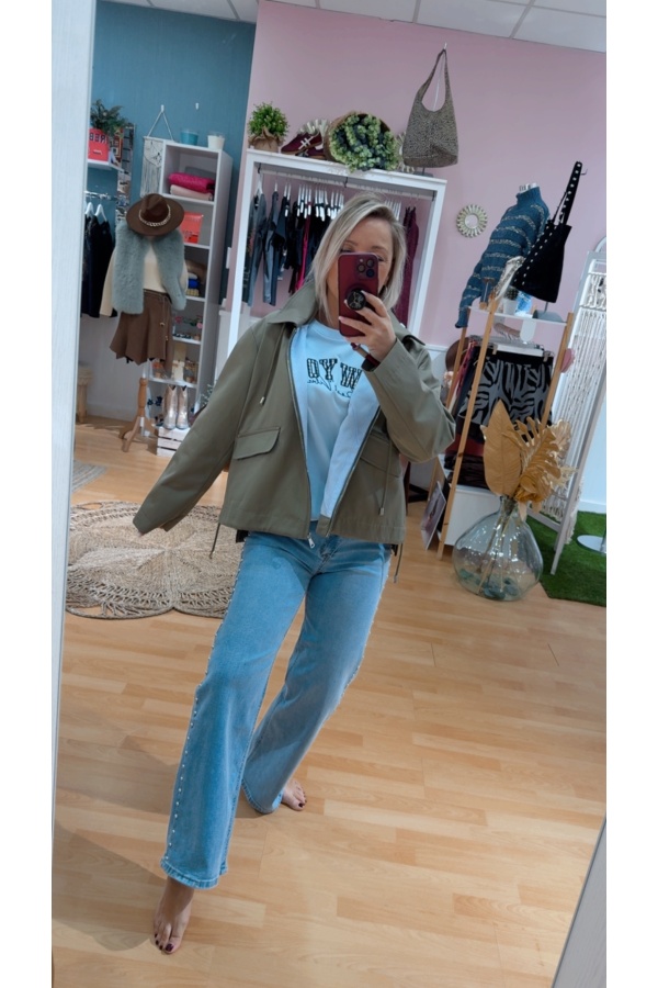 Parka Primavera Kaki. Prenda exterior. Tallas: l/xl, s/m | Bambalinas Closet