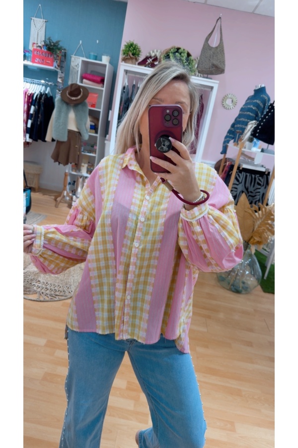 Camisa Cuadros Rosa. Camisas / Tops/Chalecos.  | Bambalinas Closet