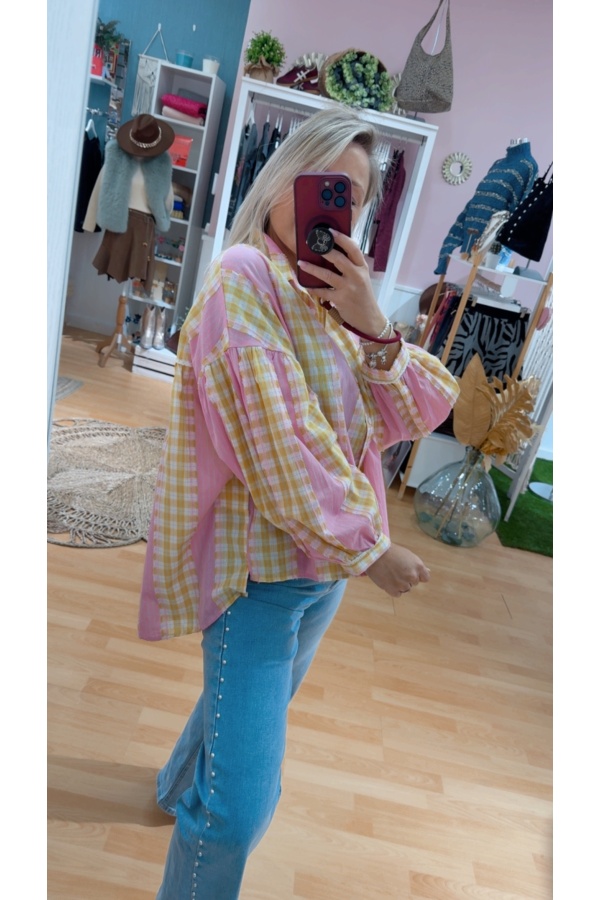 Camisa Cuadros Rosa. Camisas / Tops/Chalecos.  | Bambalinas Closet