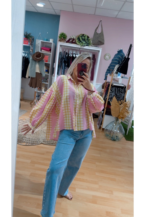 Camisa Cuadros Rosa. Camisas / Tops/Chalecos.  | Bambalinas Closet