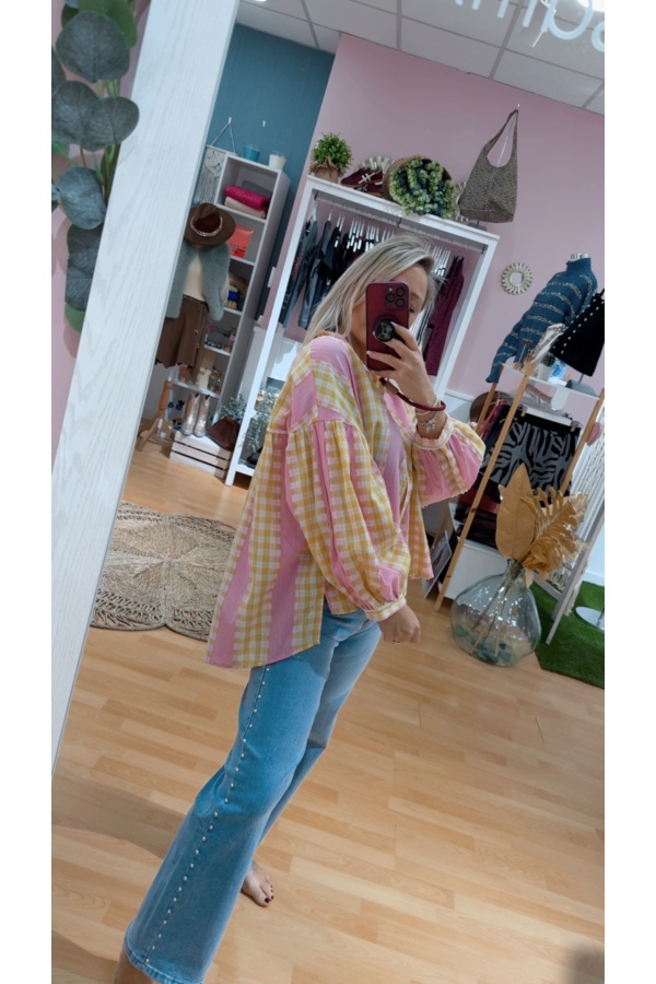 Camisa Cuadros Rosa. Camisas / Tops/Chalecos.  | Bambalinas Closet