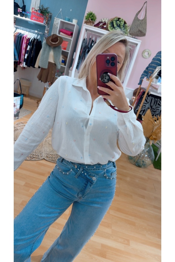 Camisa Corazones Colores. Camisas / Tops/Chalecos. Tallas: m, l, xl, s |