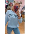 Sudadera New York Celeste. Sueters / Jersey. Tallas: m, l, s | Bambalinas Closet
