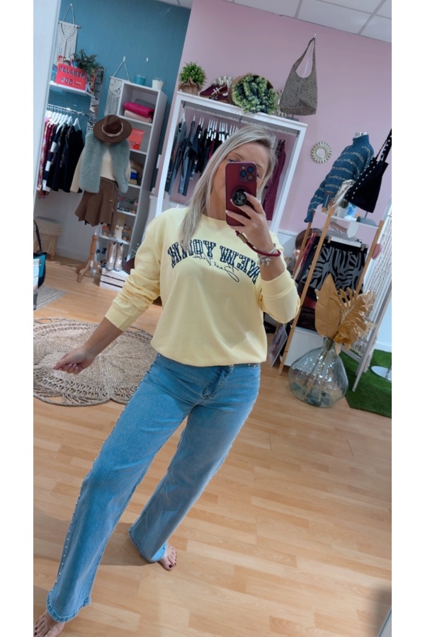 Sudadera New York Amarilla. Sueters / Jersey. Tallas: m, l, s | Bambalinas Closet