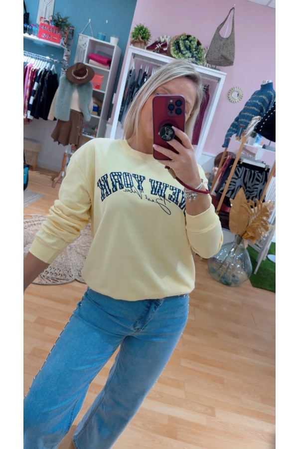 Sudadera New York Amarilla. Sueters / Jersey. Tallas: m, l, s | Bambalinas Closet