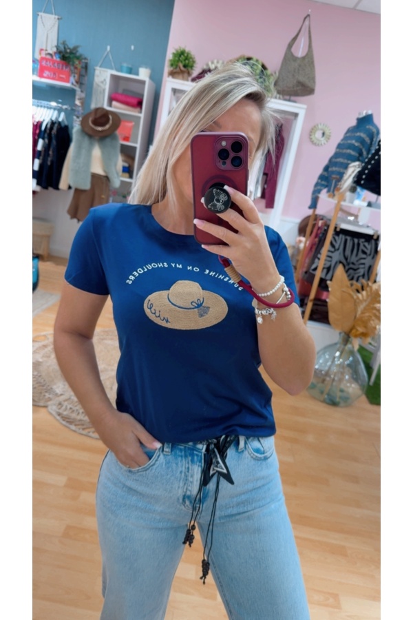 Camiseta Sunshine Navy. Camisetas. Tallas: l, xl, xxl, m | Bambalinas Closet