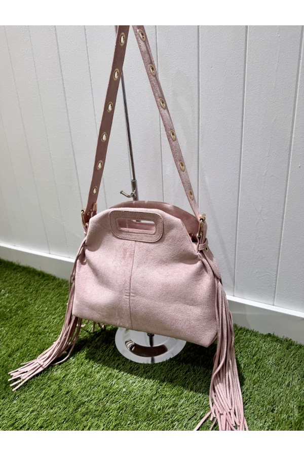 Bolso Aros Dorados. Bolsos. Color: denim claro, rosa, marfil | Bambalinas Closet