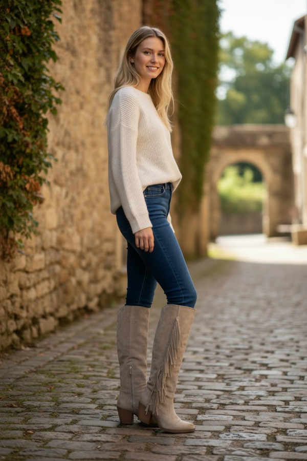 Bota Bambi Flecos. Botas Altas. Tallas: 36, 37, 38, 39, 40 | Bambalinas Closet