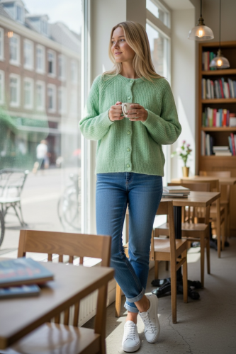 Chaqueta Claudia Verde Manzana. Sueters / Jersey.  | Bambalinas Closet