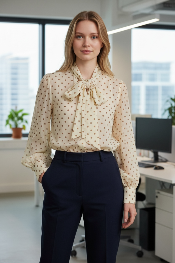 Blusa Lunares Lazo. Camisas / Tops/Chalecos. Color: amarillo pastel, azul pastel