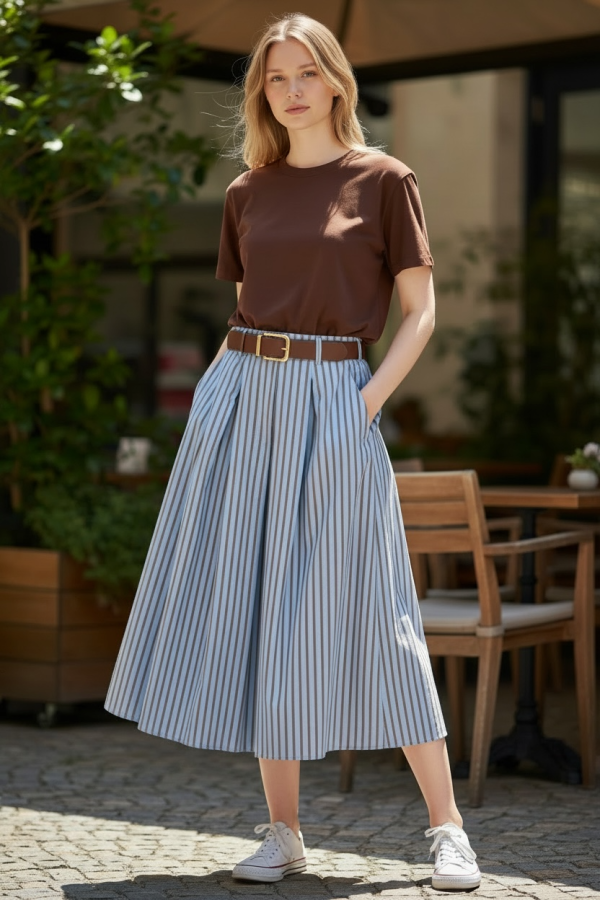 Falda Rayas. Faldas Basic.  | Bambalinas Closet