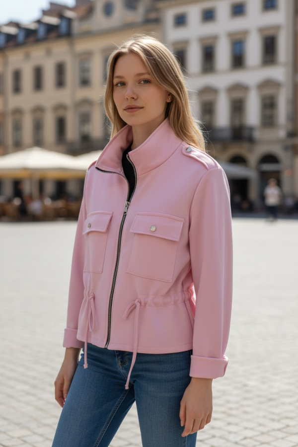 Cazadora Cordon. Prenda exterior. Color: rosa, azul pastel, crudo, negro; Tallas: