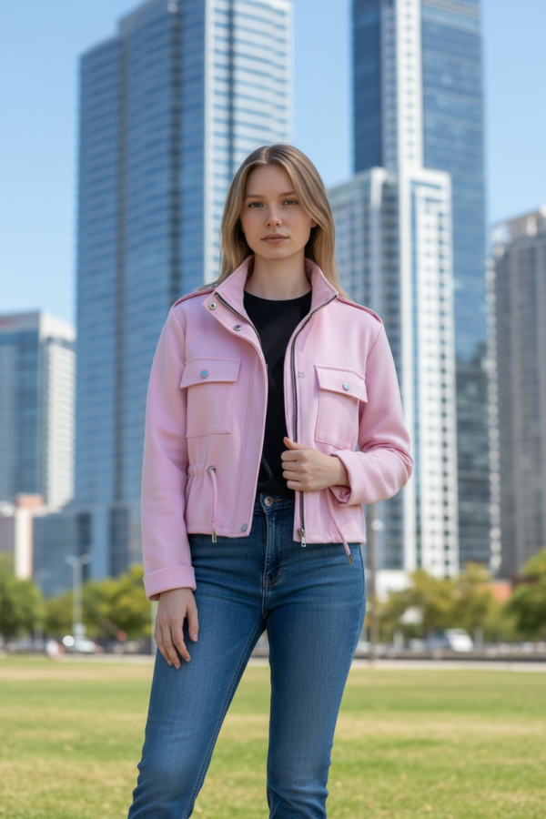 Cazadora Cordon. Prenda exterior. Color: rosa, azul pastel, crudo, negro; Tallas: