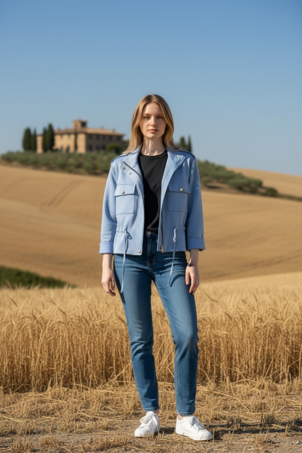 Cazadora Cordon. Prenda exterior. Color: rosa, azul pastel, crudo, negro; Tallas: