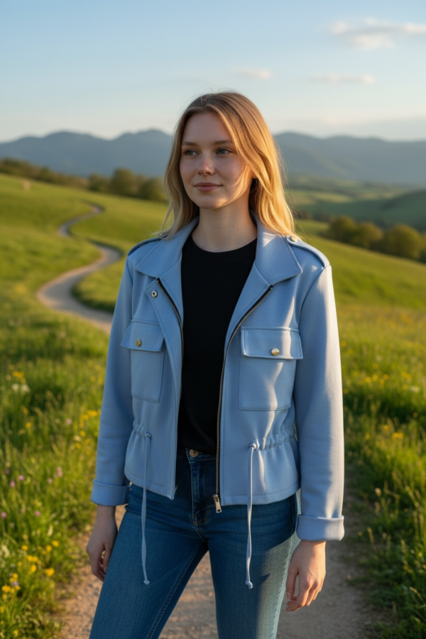 Cazadora Cordon. Prenda exterior. Color: rosa, azul pastel, crudo, negro; Tallas: