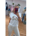 Camiseta Bici Blanca. Camisetas. Tallas: l, xl, xxl, m | Bambalinas Closet