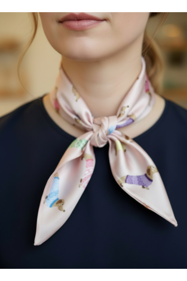 Pañuelo Perros. Pañuelos /Bufandas. Color: marfil, azul cielo, blanco, crudo