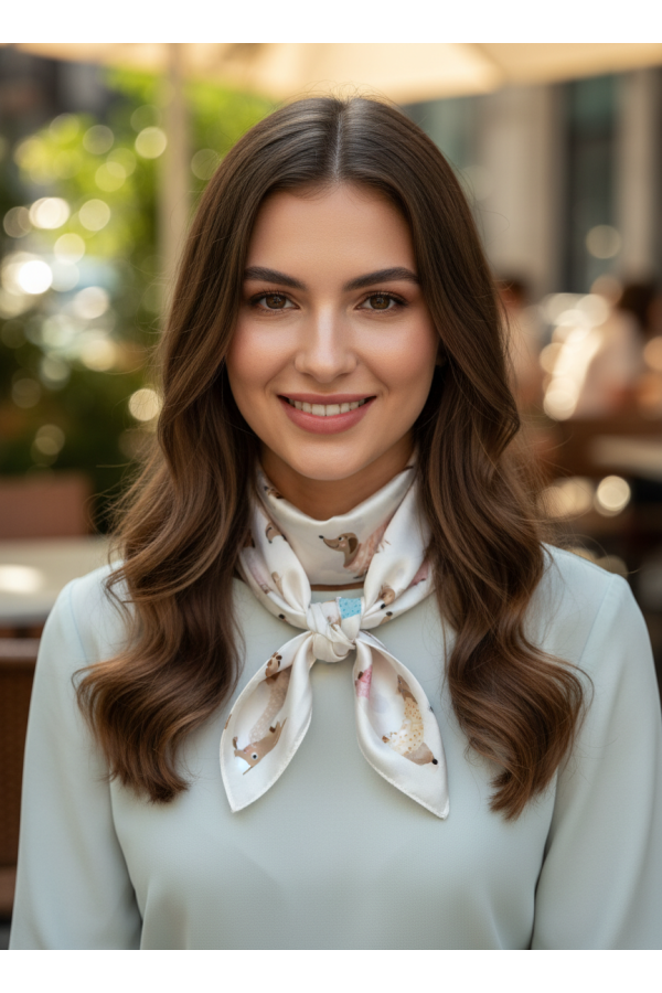 Pañuelo Perros. Pañuelos /Bufandas. Color: marfil, azul cielo, blanco, crudo