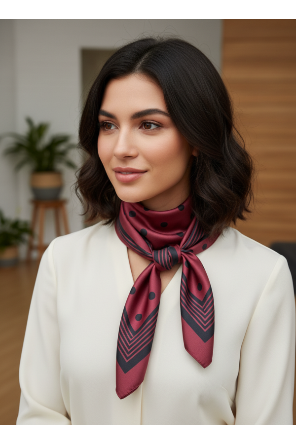 Pañuelo Topos. Pañuelos /Bufandas. Color: negro, gris, burdeos, denim claro, uva