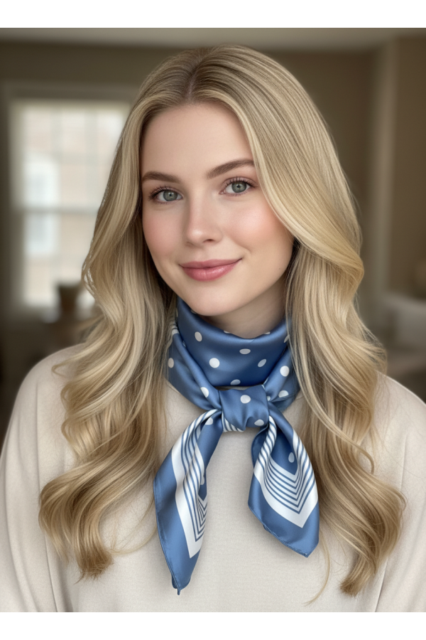 Pañuelo Topos. Pañuelos /Bufandas. Color: negro, gris, burdeos, denim claro, uva