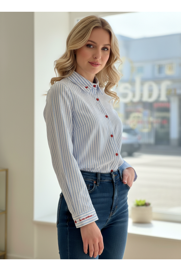 Camisa Corazon Rojo. Camisas / Tops/Chalecos. Tallas: m, l, s | Bambalinas Closet