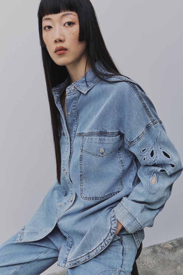 Chaqueta Denim Troquelada. Inicio. Tallas: s, m, xs | Bambalinas Closet