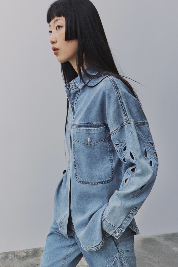 Chaqueta Denim Troquelada. Inicio. Tallas: s, m, xs | Bambalinas Closet