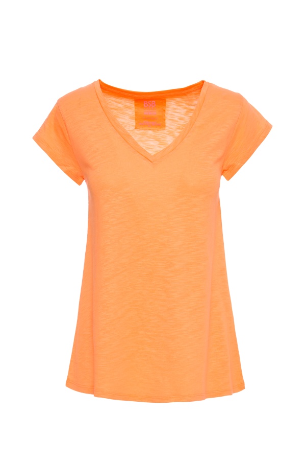 Camiseta Sara. Camisetas / Camisas BSB. Color: verde kaki, naranja fluor; Tallas: