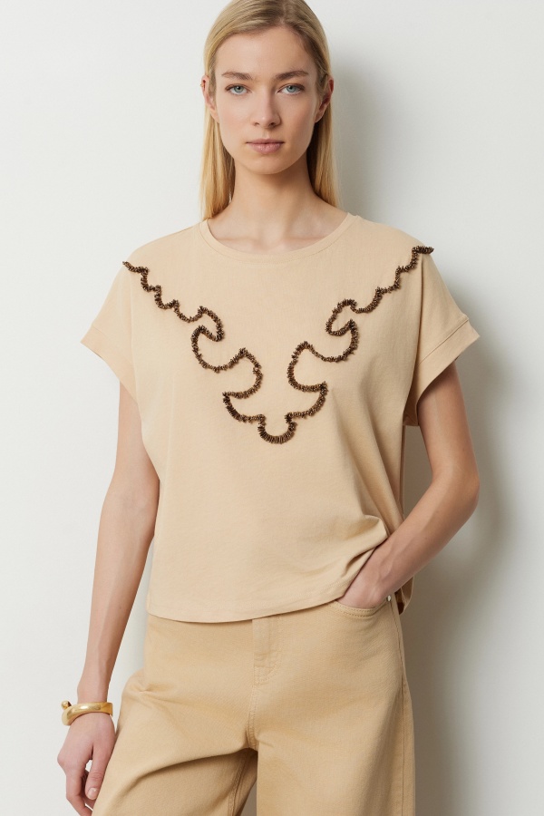 Camiseta Western Beige. Camisetas / Camisas BSB. Tallas: m, s | Bambalinas Closet