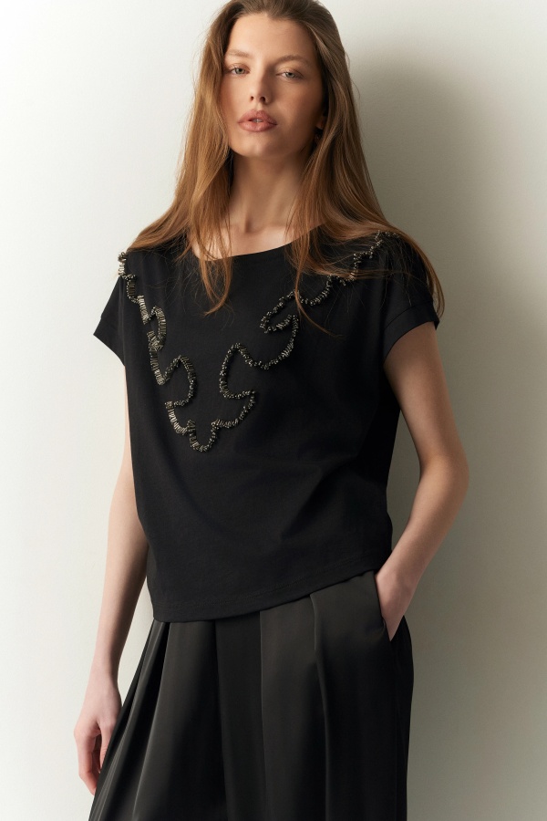 Camiseta Western Negra. Camisetas / Camisas BSB. Tallas: m, s | Bambalinas Closet