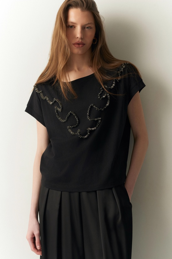 Camiseta Western Negra. Camisetas / Camisas BSB. Tallas: m, s | Bambalinas Closet