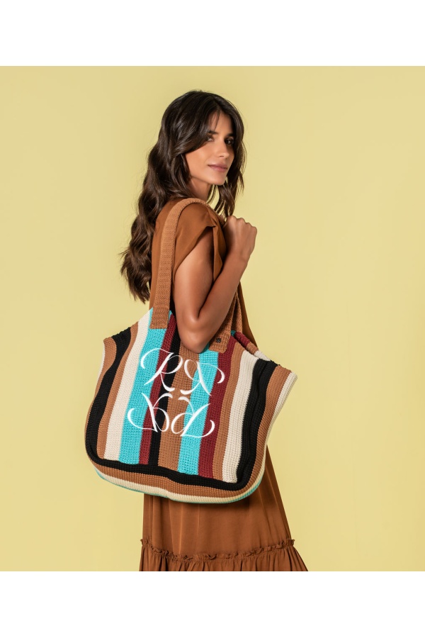 Bolso Crochet Rayas. Inicio.  | Bambalinas Closet