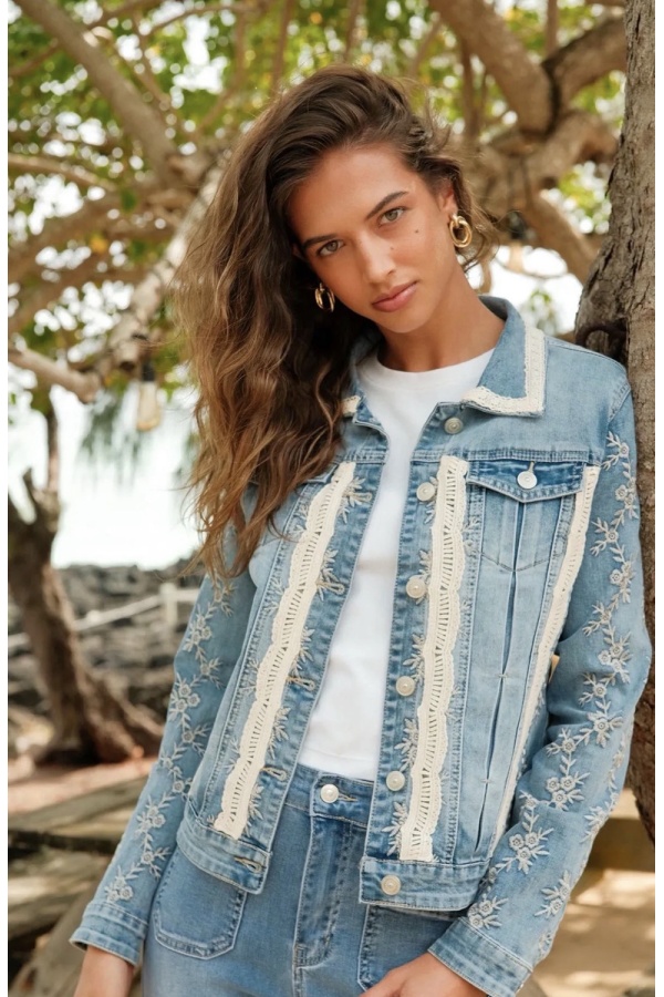 Cazadora Vaquera Crochet. Prenda exterior. Tallas: s, m, l, xl, xxl | Bambalinas