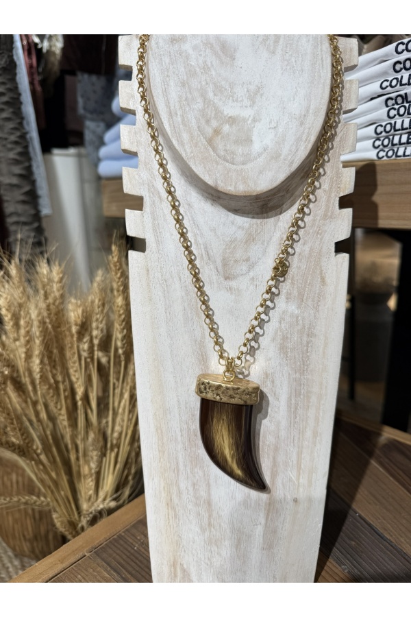 Collar Maxi Cuerno. Bisuteria. Color: marron, marfil, caldera, negro | Bambalinas