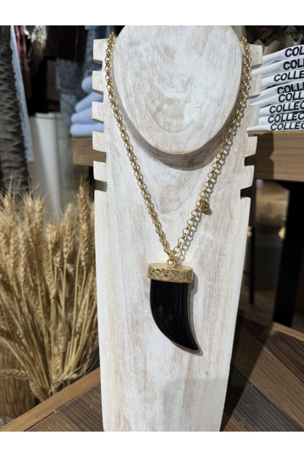 Collar Maxi Cuerno. Bisuteria. Color: marron, marfil, caldera, negro | Bambalinas