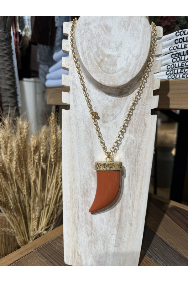 Collar Maxi Cuerno. Bisuteria. Color: marron, marfil, caldera, negro | Bambalinas