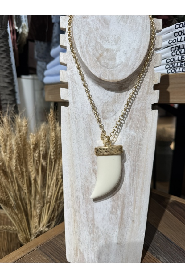 Collar Maxi Cuerno. Bisuteria. Color: marron, marfil, caldera, negro | Bambalinas